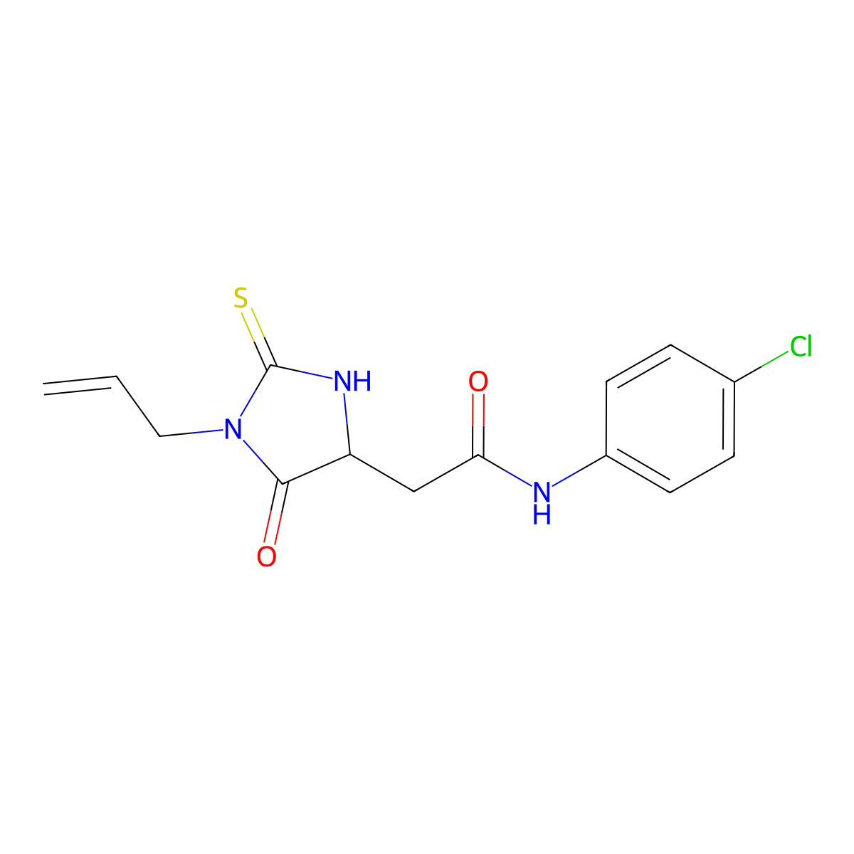 2-(1-allyl-5-oxo-2-thioxoimidazolidin-4-yl)-N-(4-chlorophenyl)acetamide molecular structure, CAS 1008050-96-1