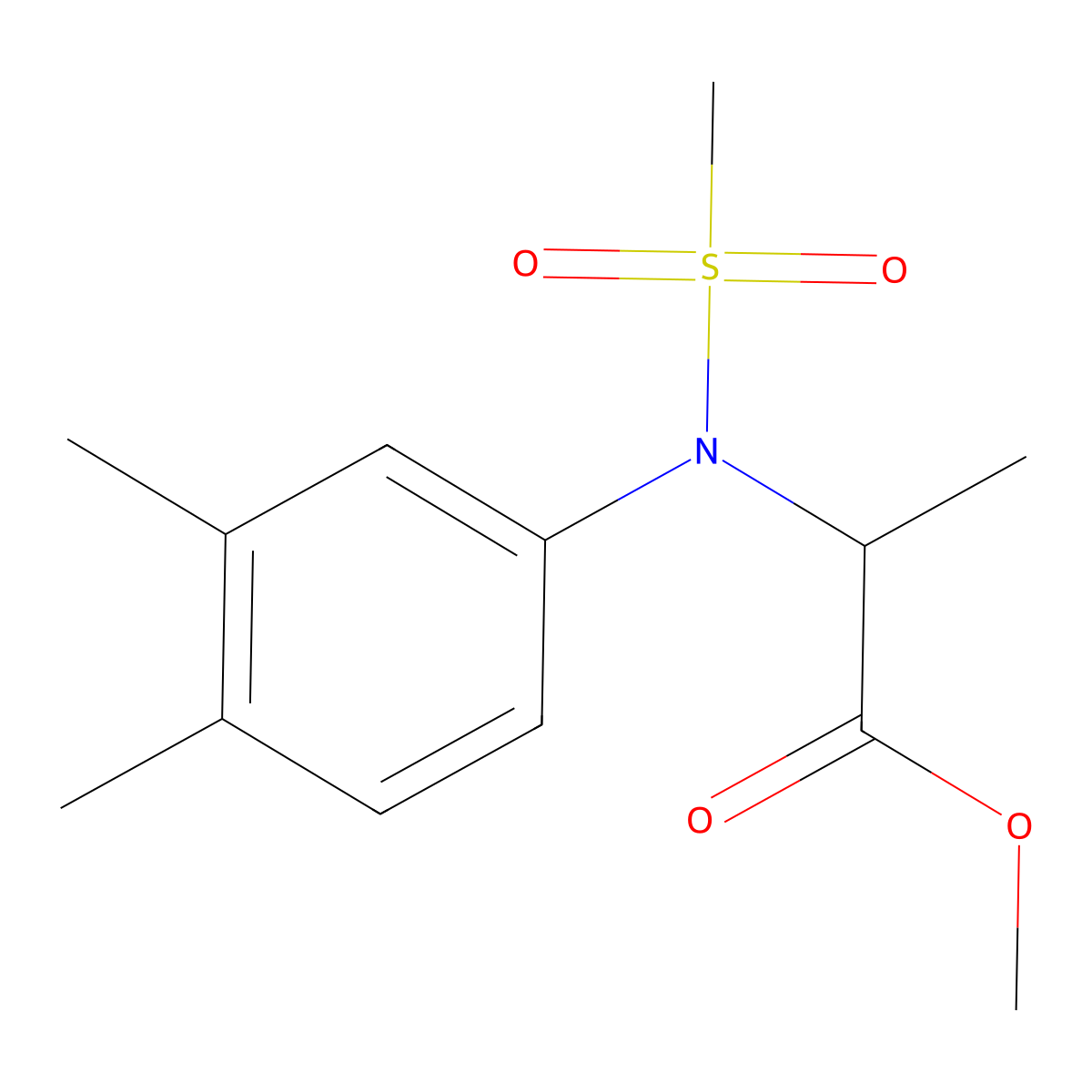 Methyl N-(3,4-dimethylphenyl)-N-(methylsulfonyl)alaninate molecular structure, CAS 1008051-01-1