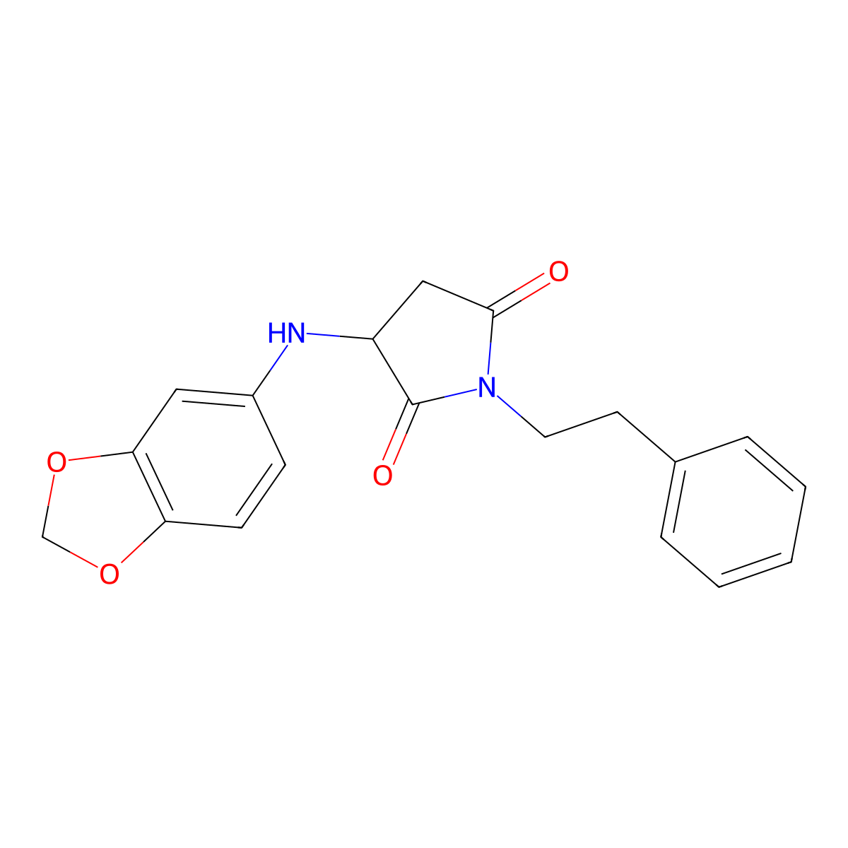 3-(Benzo[d][1,3]dioxol-5-ylamino)-1-phenethylpyrrolidine-2,5-dione molecular structure, CAS 1008051-75-9