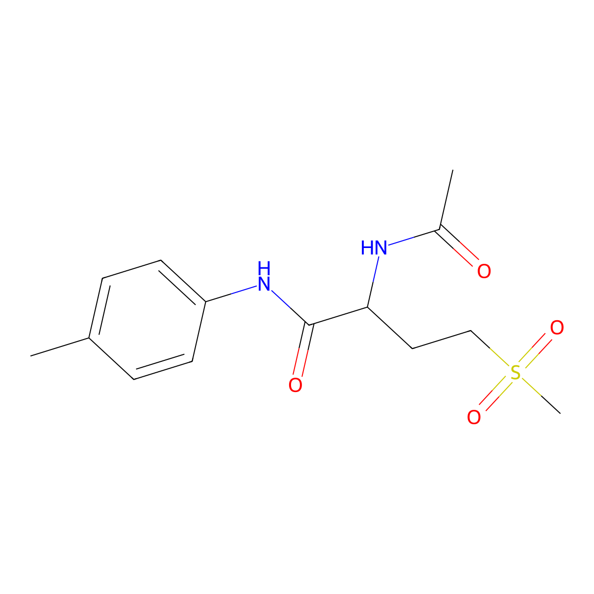 2-acetamido-4-(methylsulfonyl)-N-(p-tolyl)butanamide molecular structure, CAS 1008051-79-3