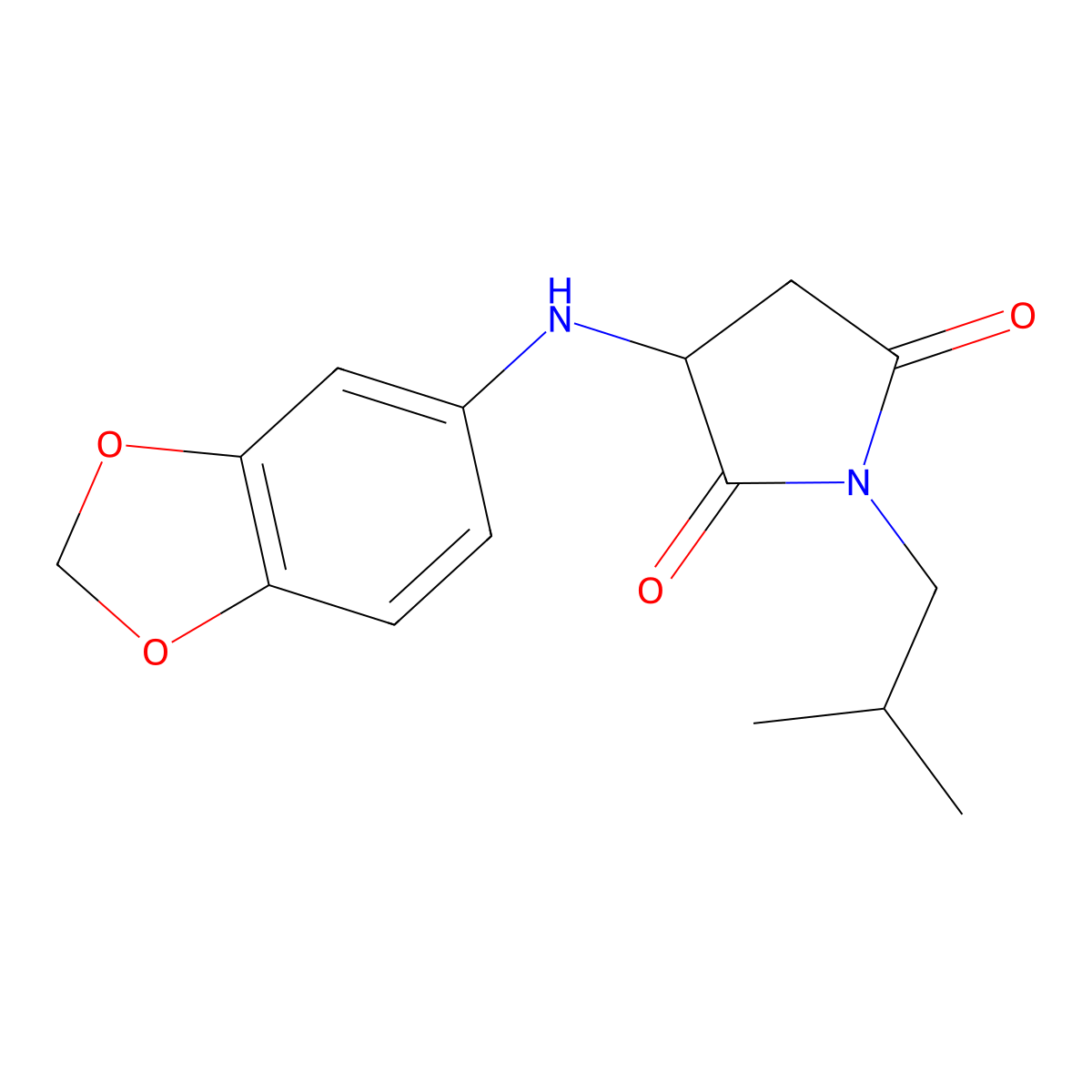 3-(1,3-Benzodioxol-5-ylamino)-1-(2-methylpropyl)pyrrolidine-2,5-dione molecular structure, CAS 1008051-91-9