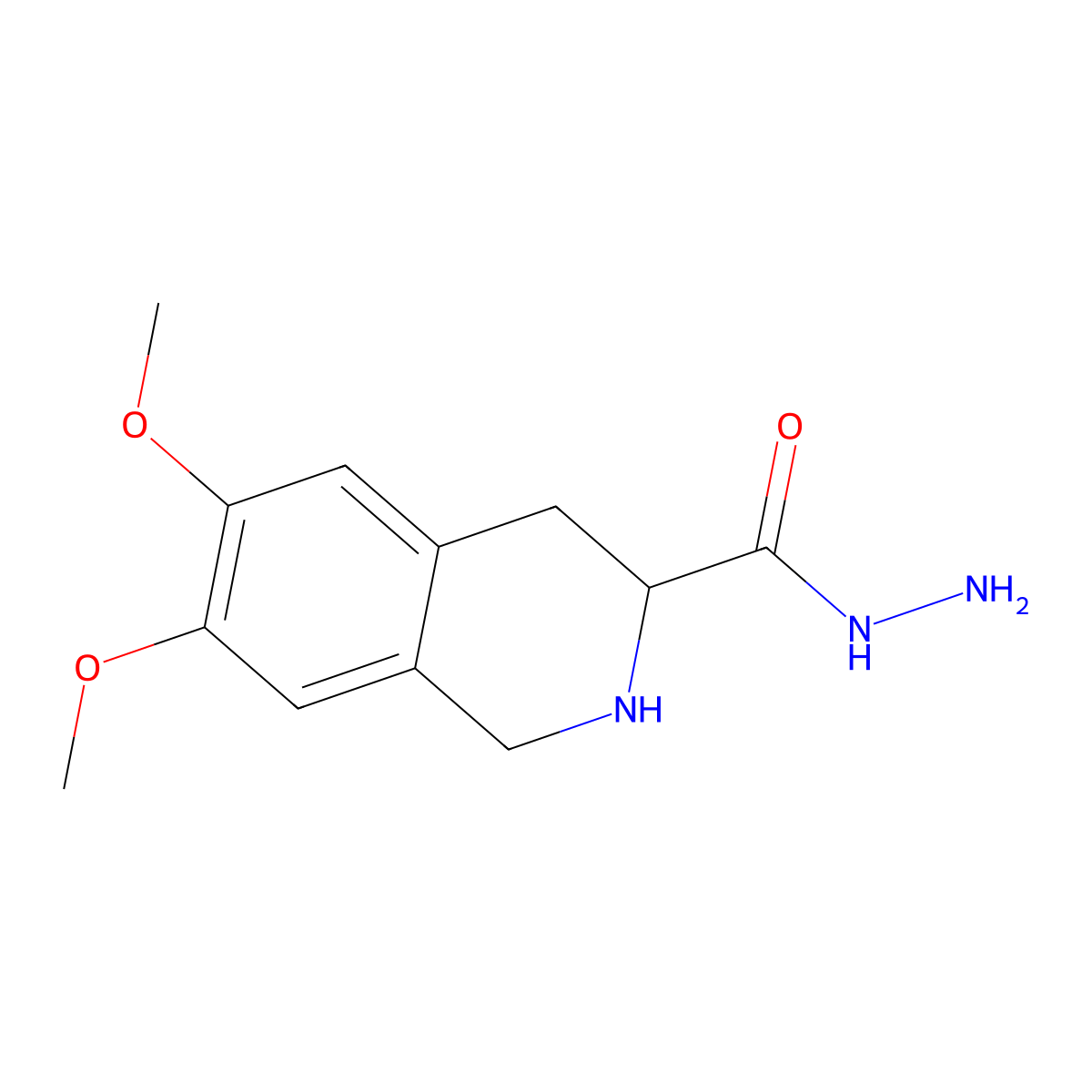 6,7-Dimethoxy-1,2,3,4-tetrahydroisoquinoline-3-carbohydrazide molecular structure, CAS 1008052-15-0
