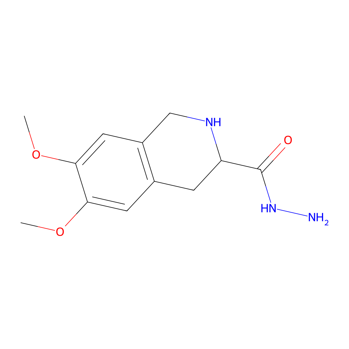 6,7-Dimethoxy-1,2,3,4-tetrahydroisoquinoline-3-carbohydrazide molecular structure, CAS 1008052-15-0