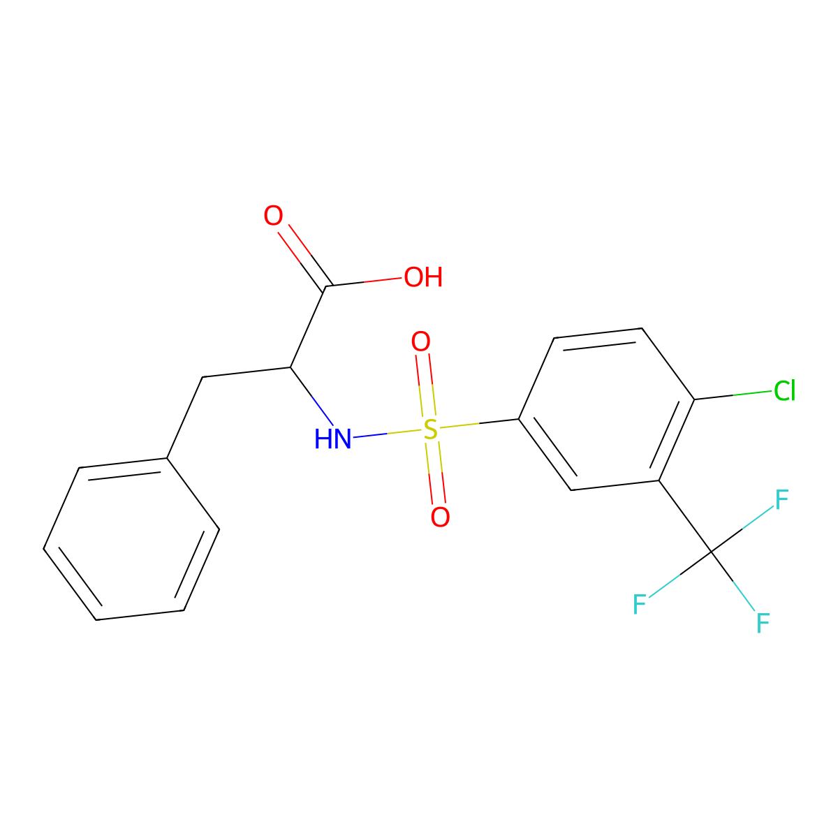 ((4-Chloro-3-(trifluoromethyl)phenyl)sulfonyl)phenylalanine molecular structure, CAS 1008052-19-4