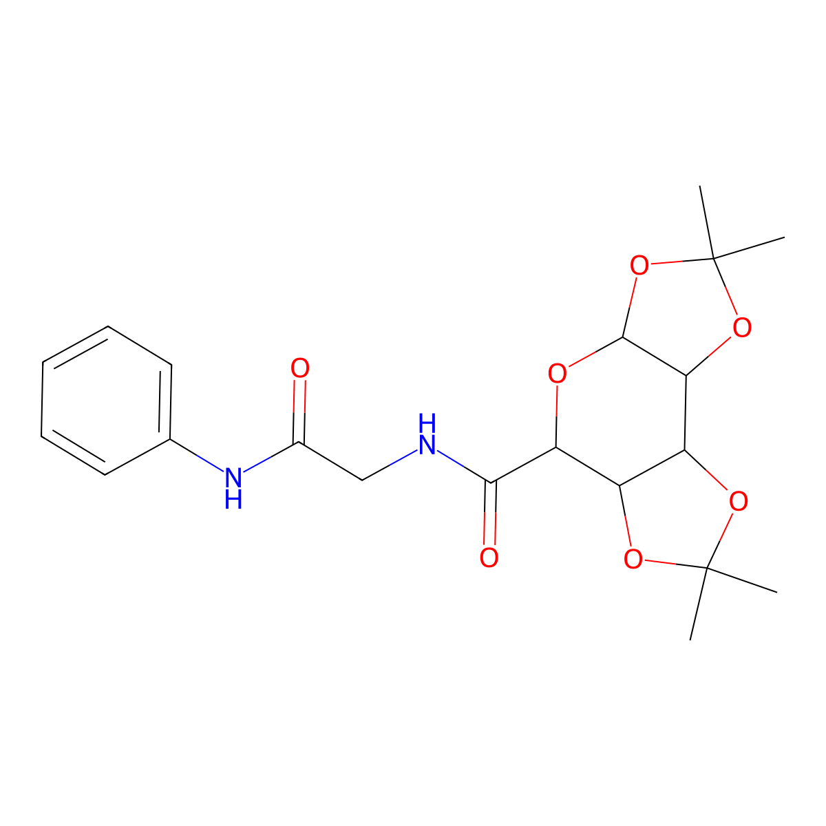 2,2,7,7-tetramethyl-N-(2-oxo-2-(phenylamino)ethyl)tetrahydro-3aH-bis([1,3]dioxolo)[4,5-b:4',5'-d]pyran-5-carboxamide molecular structure, CAS 1008056-25-4