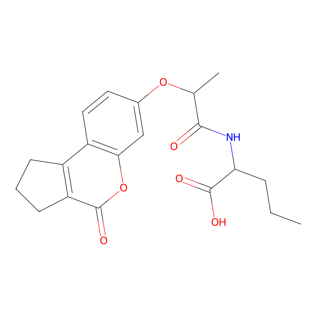 N-{2-[(4-oxo-1,2,3,4-tetrahydrocyclopenta[c]chromen-7-yl)oxy]propanoyl}norvaline molecular structure, CAS 1008056-52-7