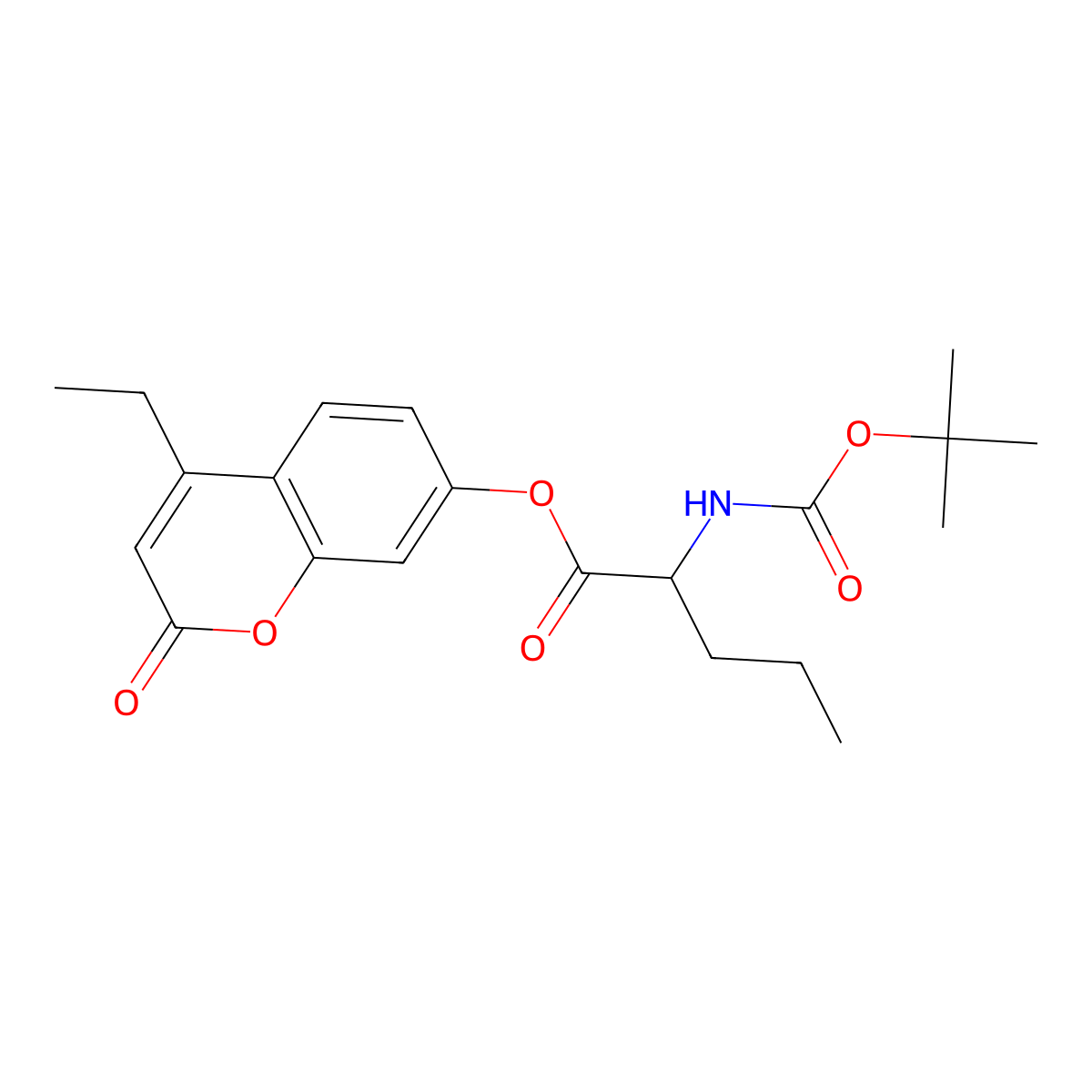 4-ethyl-2-oxo-2H-chromen-7-yl N-(tert-butoxycarbonyl)norvalinate molecular structure, CAS 1008056-64-1
