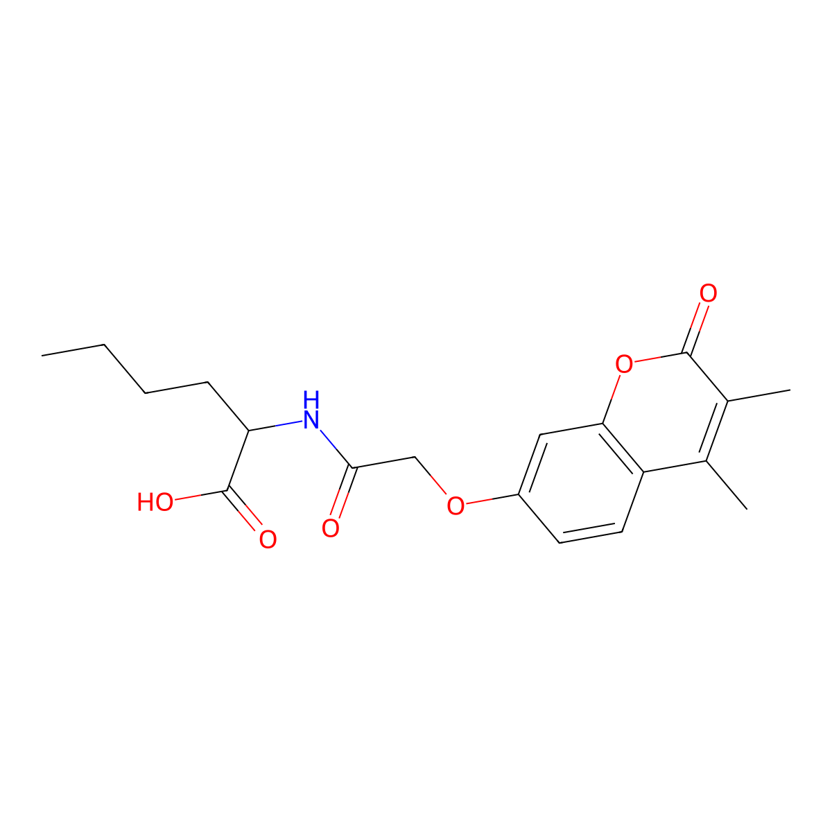 N-{[(3,4-dimethyl-2-oxo-2H-chromen-7-yl)oxy]acetyl}norleucine molecular structure, CAS 1008056-80-1