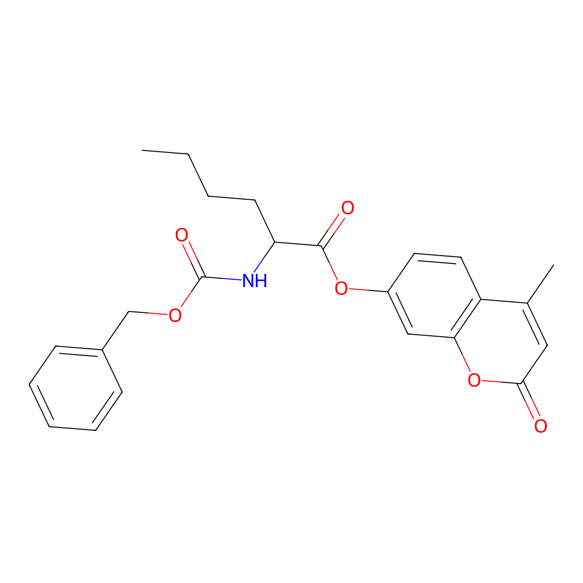4-methyl-2-oxo-2H-chromen-7-yl N-[(benzyloxy)carbonyl]norleucinate molecular structure, CAS 1008056-85-6