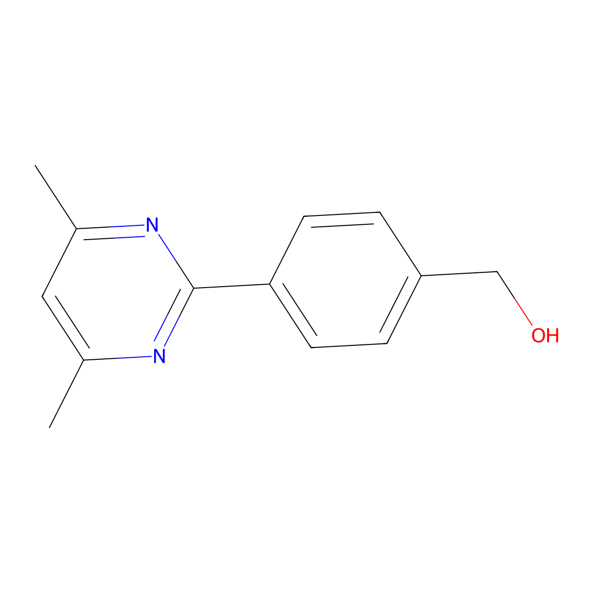 (4-(4,6-Dimethylpyrimidin-2-yl)phenyl)methanol molecular structure, CAS 100806-77-7