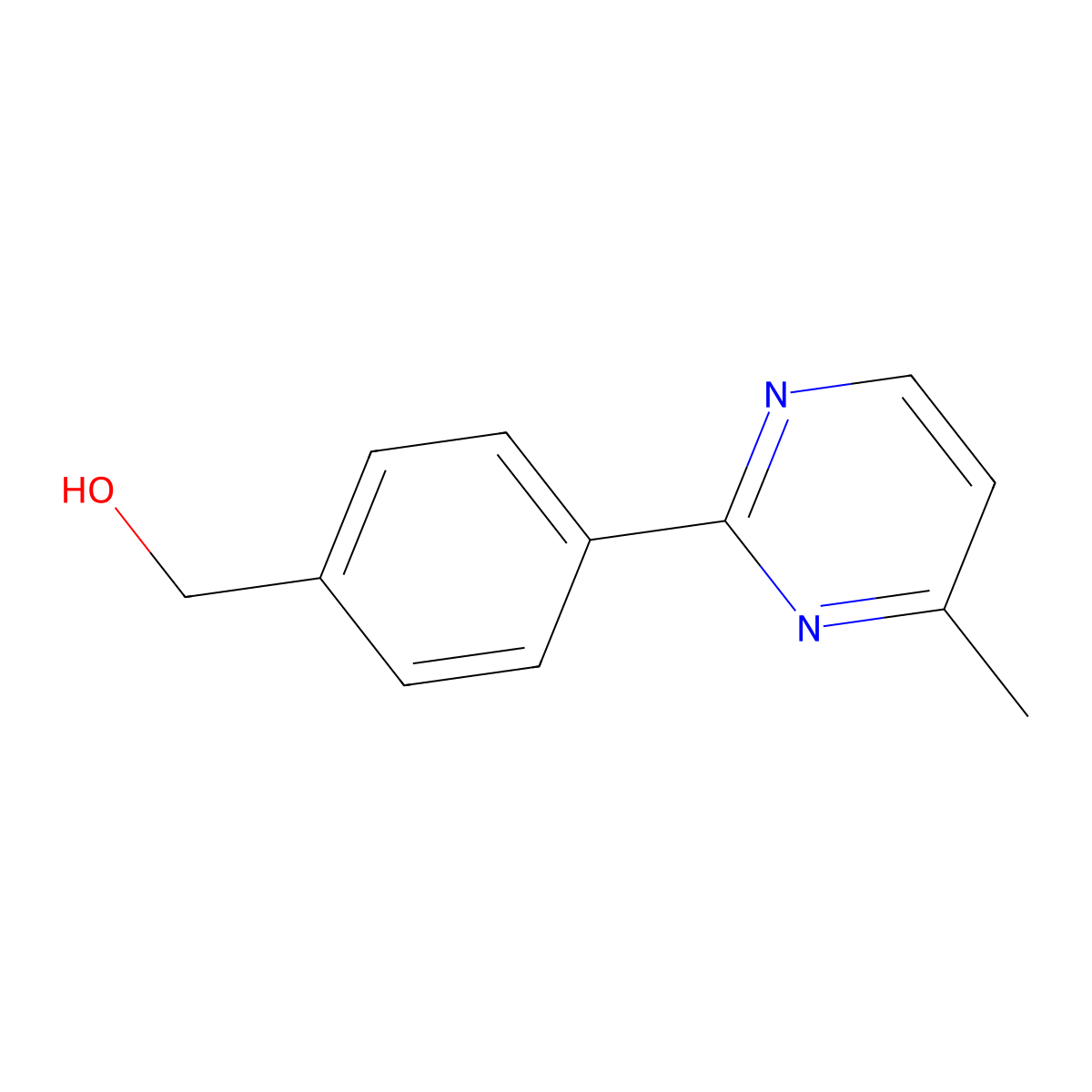 4-(4-Methyl-2-pyrimidinyl)benzenemethanol molecular structure, CAS 100806-79-9