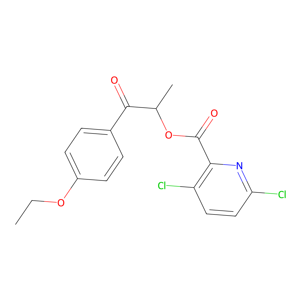 1-(4-Ethoxyphenyl)-1-oxopropan-2-yl 3,6-dichloropicolinate molecular structure, CAS 1008061-15-1