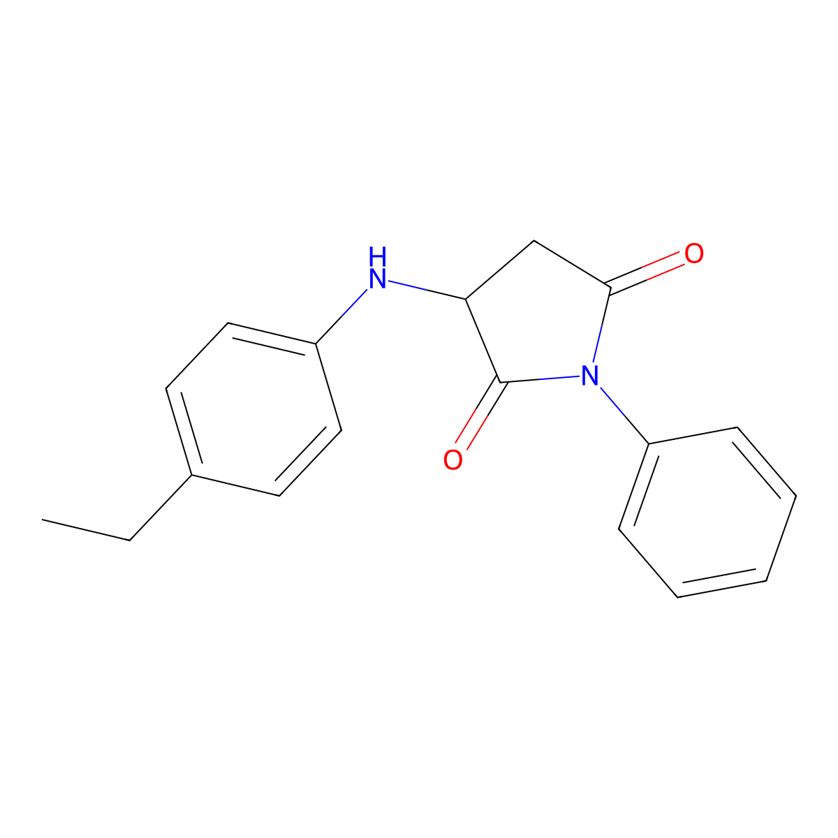 3-((4-Ethylphenyl)amino)-1-phenylpyrrolidine-2,5-dione molecular structure, CAS 1008061-39-9
