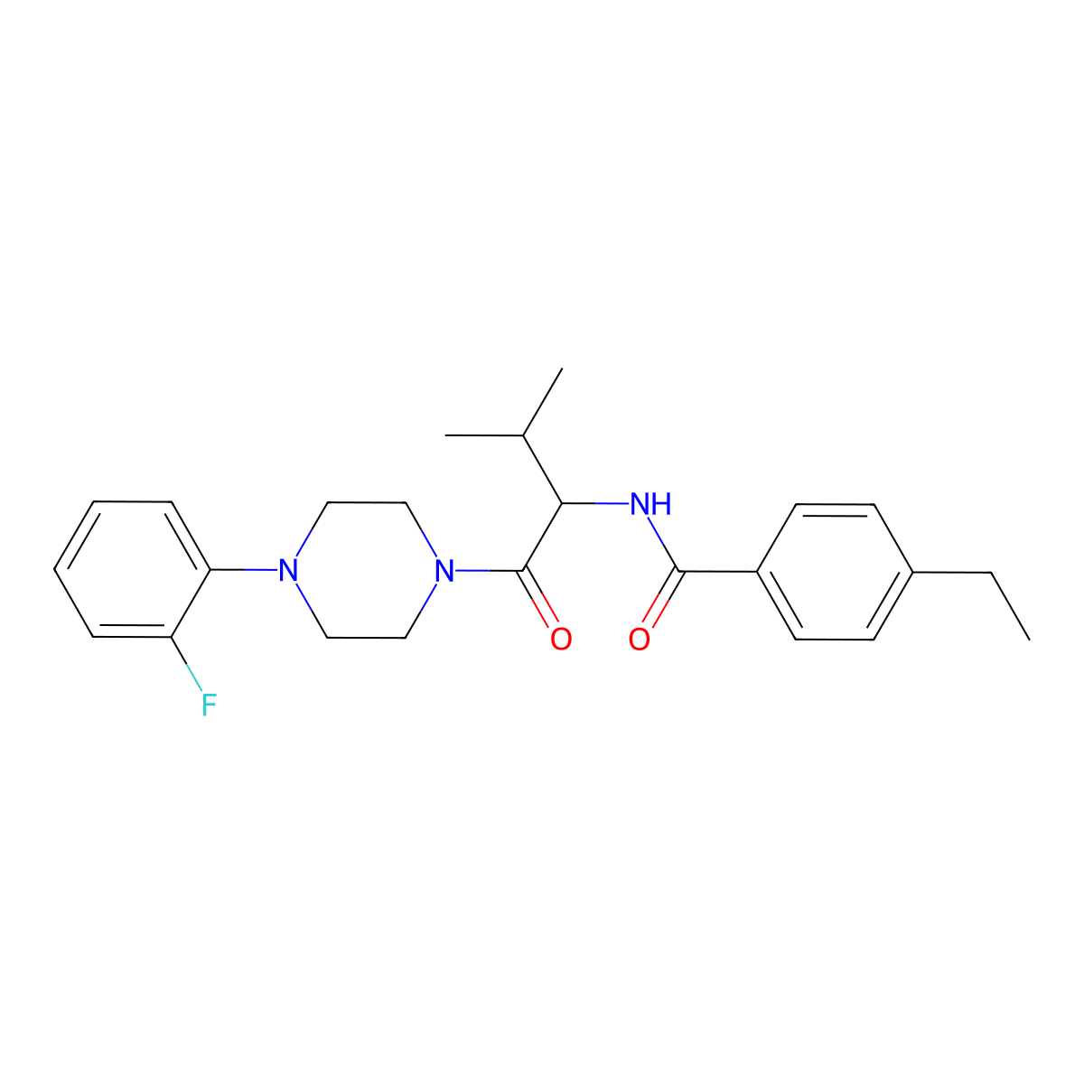 4-ethyl-N-[1-[4-(2-fluorophenyl)piperazin-1-yl]-3-methyl-1-oxobutan-2-yl]benzamide molecular structure, CAS 1008061-81-1