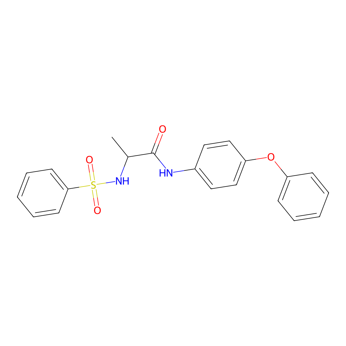 2-(benzenesulfonamido)-N-(4-phenoxyphenyl)propanamide molecular structure, CAS 1008063-41-9