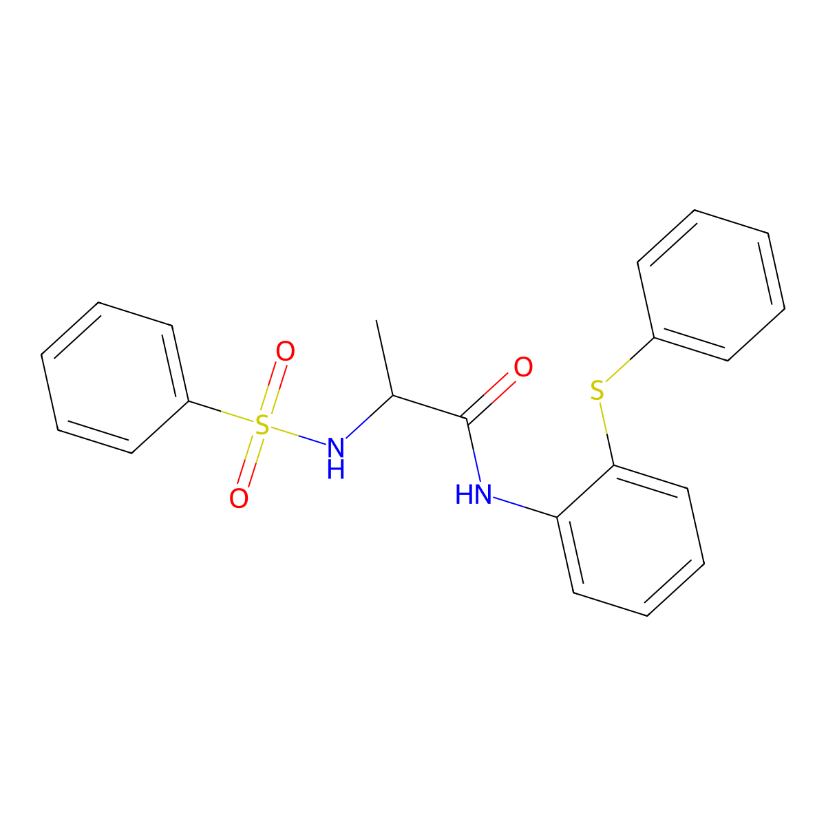 2-(benzenesulfonamido)-N-(2-phenylsulfanylphenyl)propanamide molecular structure, CAS 1008063-69-1