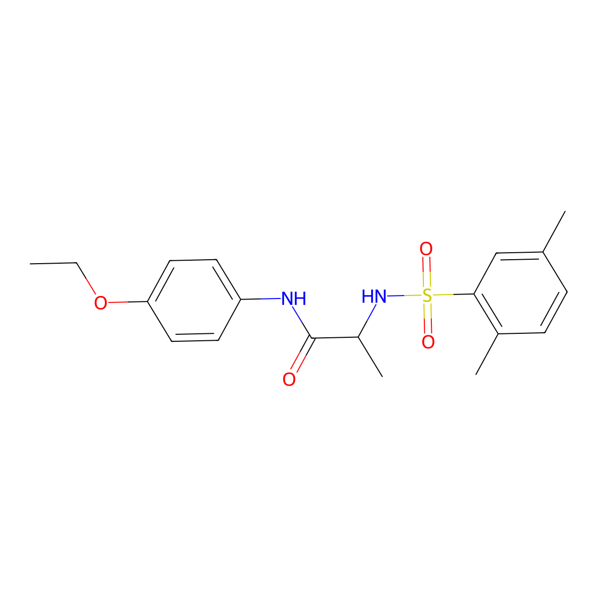 2-{[(2,5-dimethylphenyl)sulfonyl]amino}-N-(4-ethoxyphenyl)propanamide molecular structure, CAS 1008063-78-2