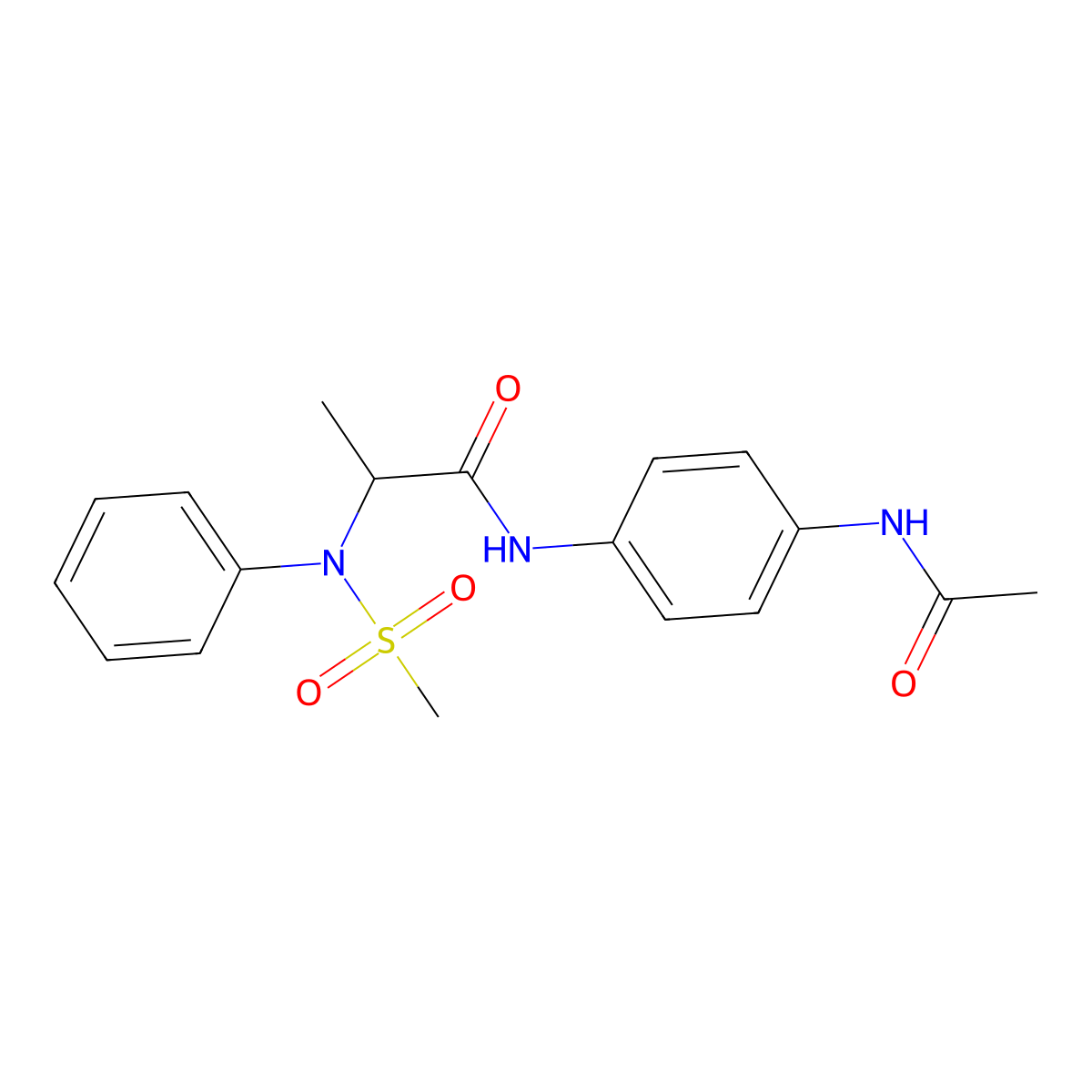 N-(4-acetamidophenyl)-2-(N-methylsulfonylanilino)propanamide molecular structure, CAS 1008064-11-6