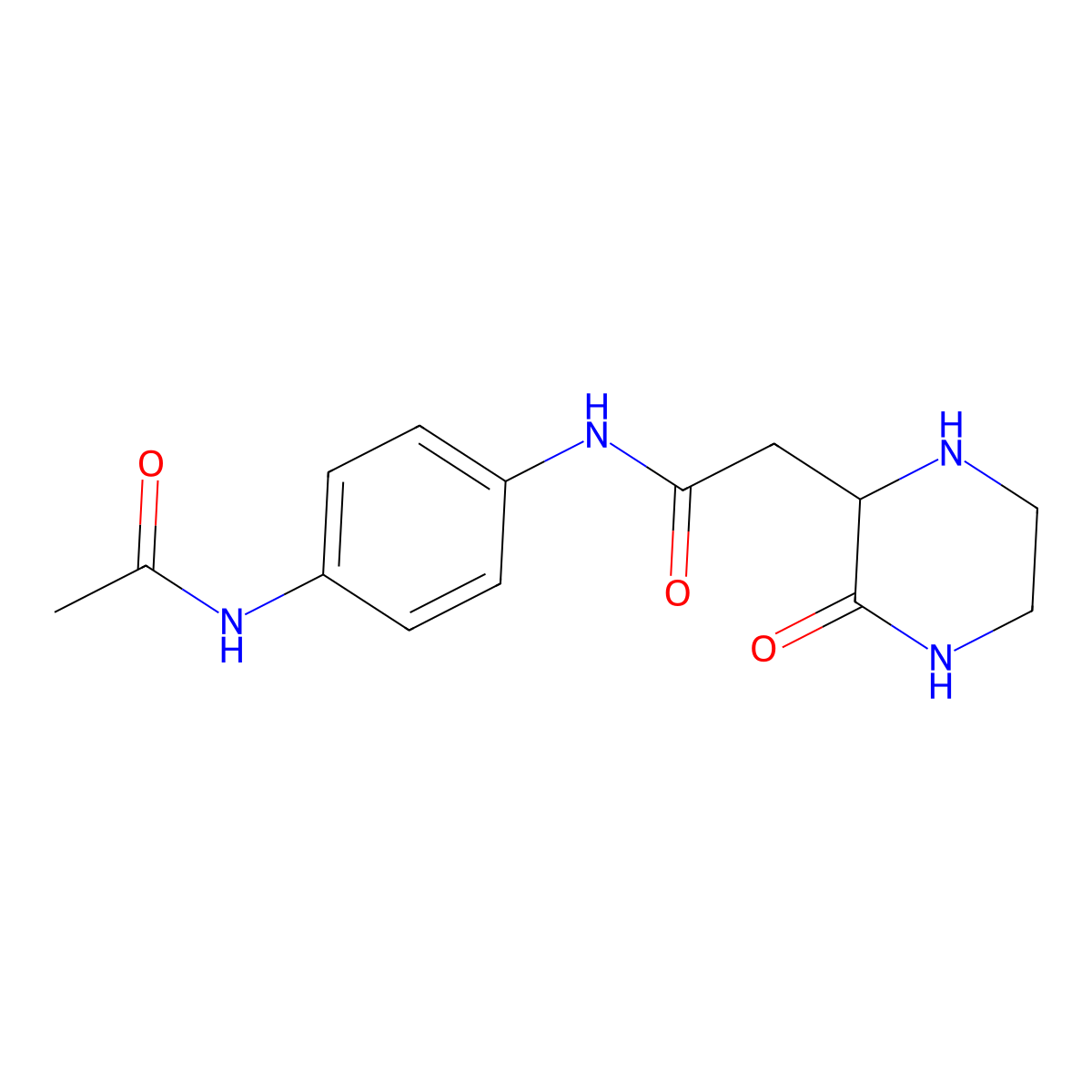 N-(4-acetamidophenyl)-2-(3-oxopiperazin-2-yl)acetamide molecular structure, CAS 1008066-45-2