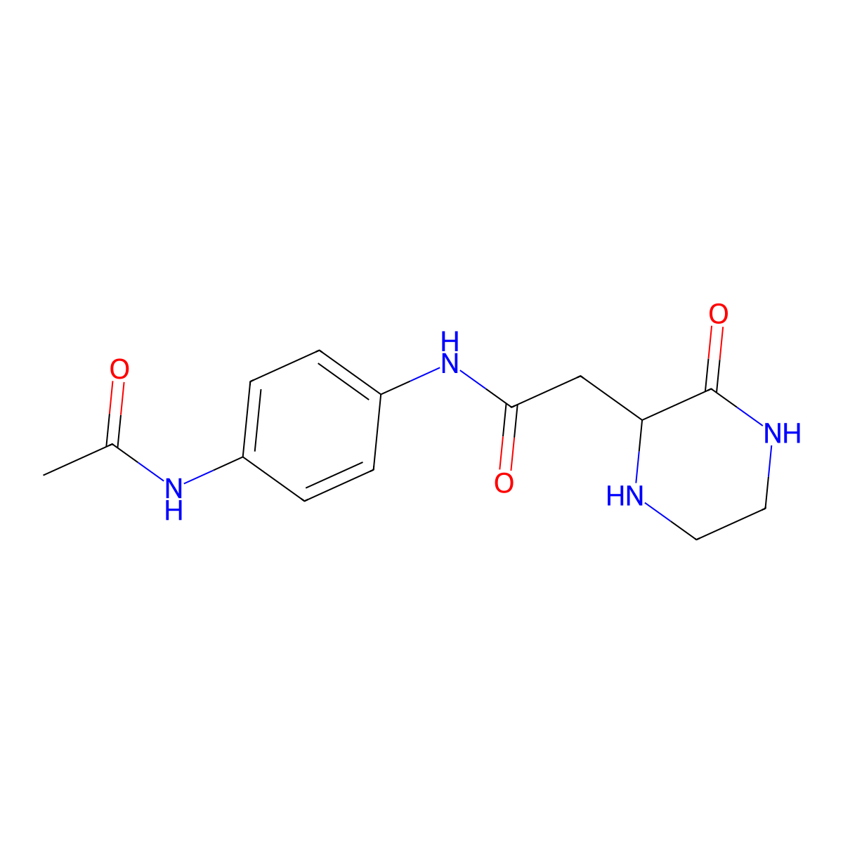 N-(4-acetamidophenyl)-2-(3-oxopiperazin-2-yl)acetamide molecular structure, CAS 1008066-45-2