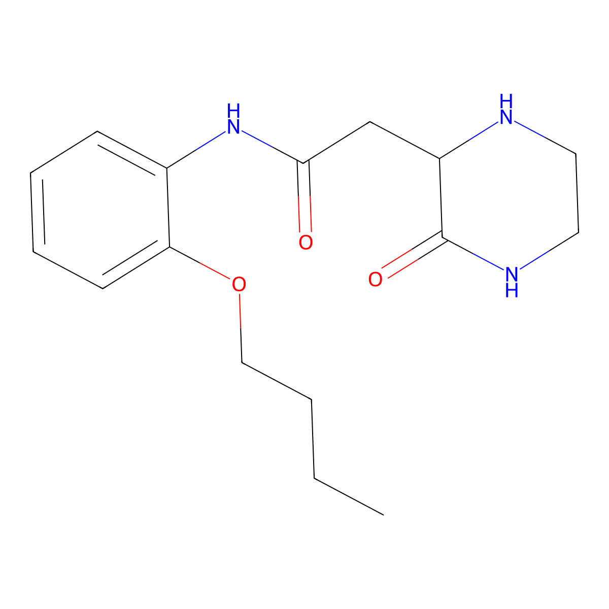 N-(2-butoxyphenyl)-2-(3-oxopiperazin-2-yl)acetamide molecular structure, CAS 1008066-54-3