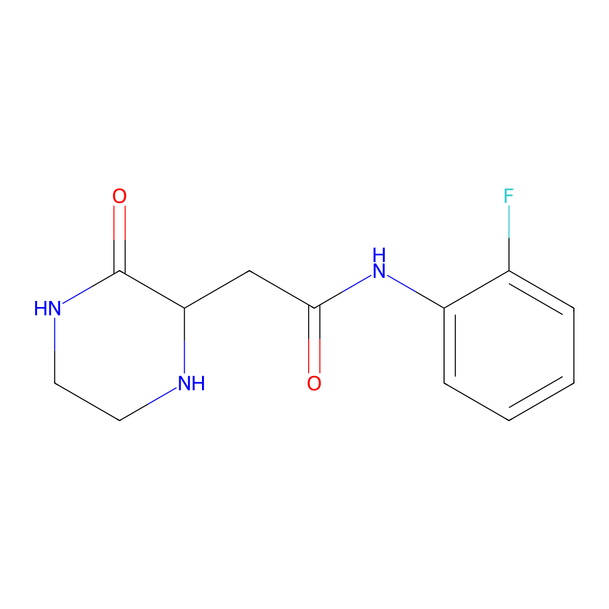 N-(2-fluorophenyl)-2-(3-oxopiperazin-2-yl)acetamide molecular structure, CAS 1008066-55-4