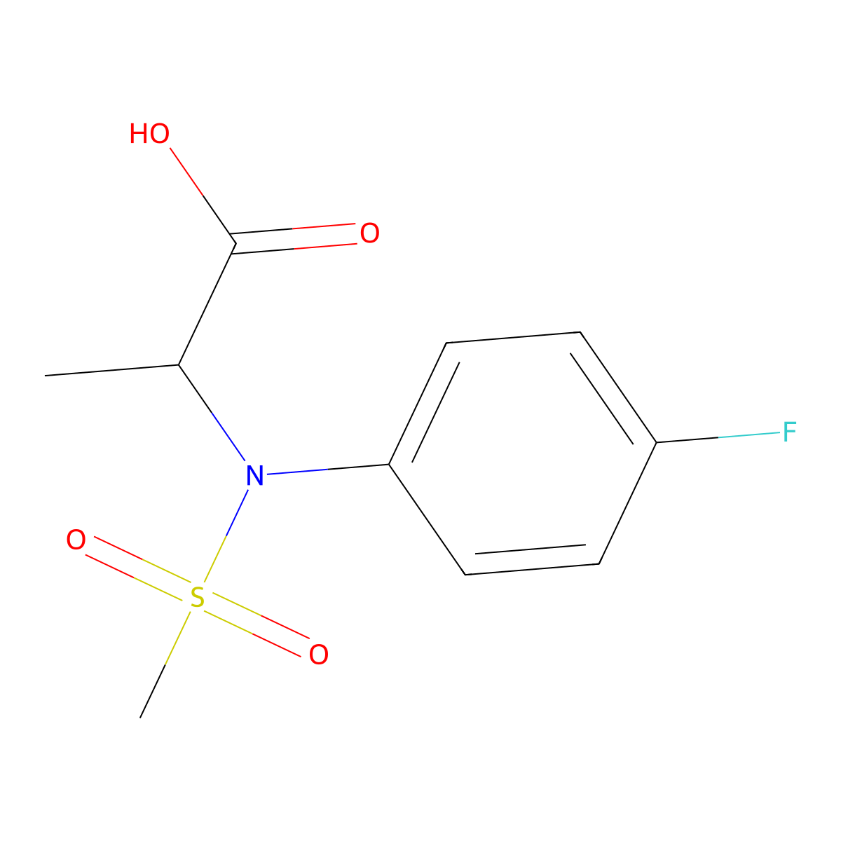 N-(4-fluorophenyl)-N-(methylsulfonyl)alanine molecular structure, CAS 1008066-93-0