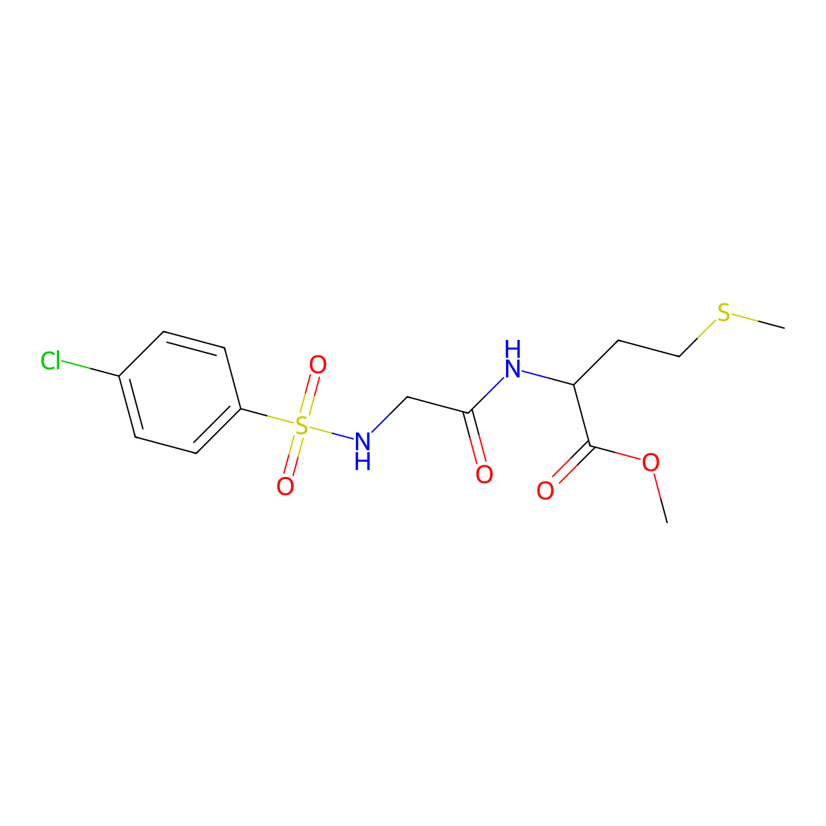Methyl 2-[(2-{[(4-chlorophenyl)sulfonyl]amino}acetyl)amino]-4-(methylsulfanyl)butanoate molecular structure, CAS 1008068-65-2