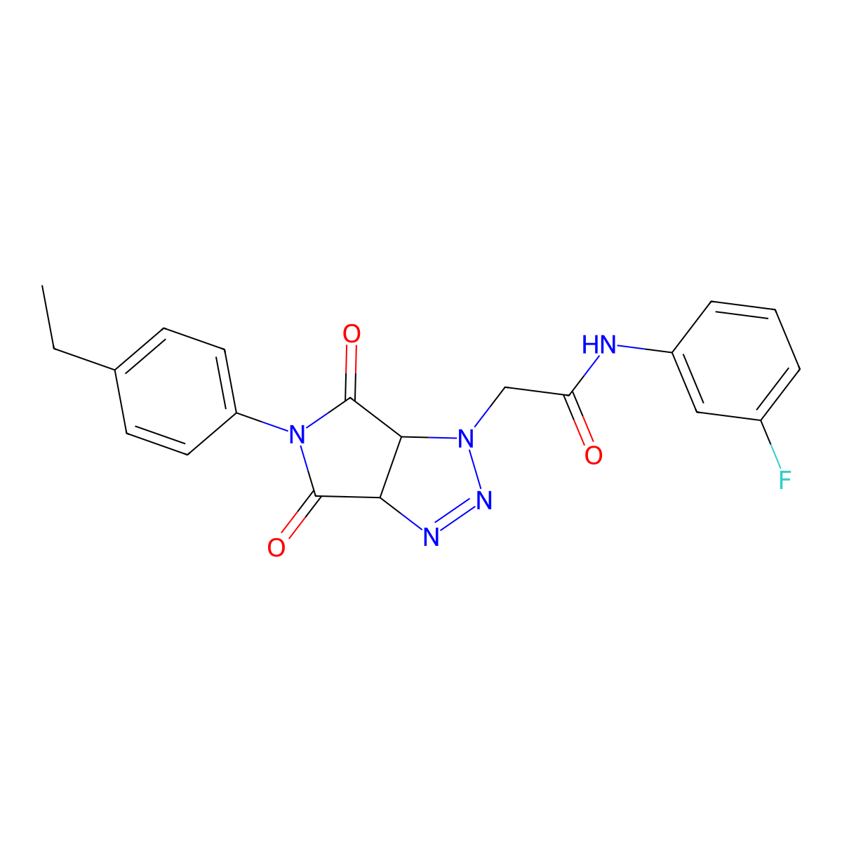 2-[5-(4-ethylphenyl)-4,6-dioxo-3a,6a-dihydropyrrolo[3,4-d]triazol-3-yl]-N-(3-fluorophenyl)acetamide molecular structure, CAS 1008068-66-3