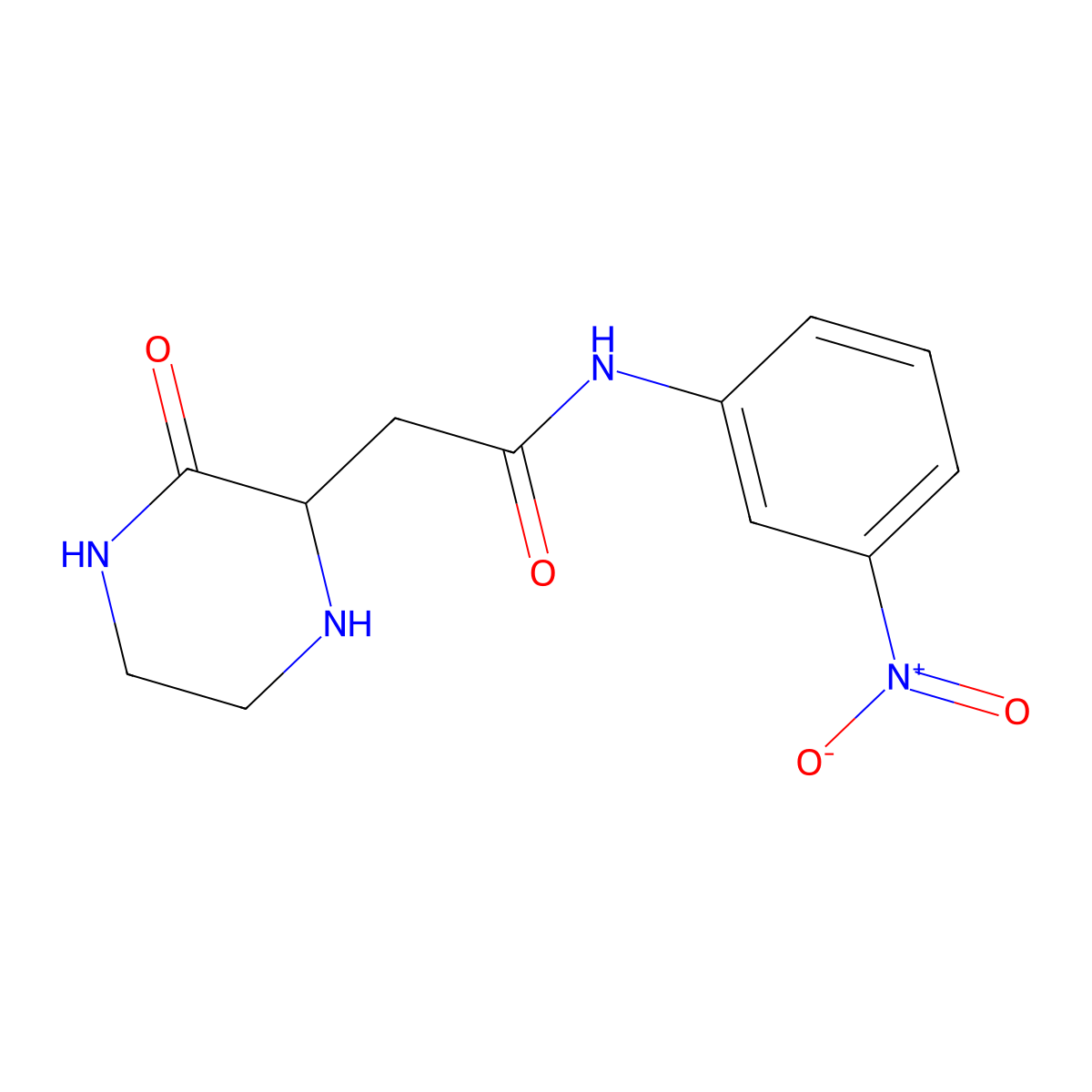 N-(3-nitrophenyl)-2-(3-oxopiperazin-2-yl)acetamide molecular structure, CAS 1008069-42-8