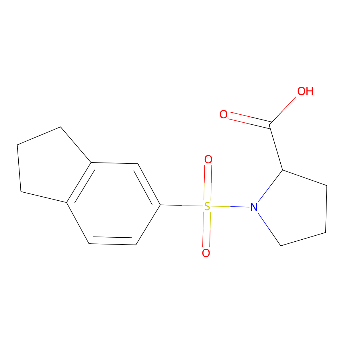 1-(Indane-5-sulfonyl)-pyrrolidine-2-carboxylic acid molecular structure, CAS 1008069-92-8