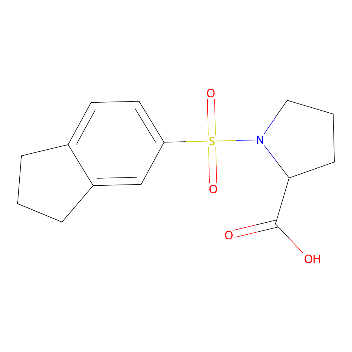 1-(Indane-5-sulfonyl)-pyrrolidine-2-carboxylic acid molecular structure, CAS 1008069-92-8