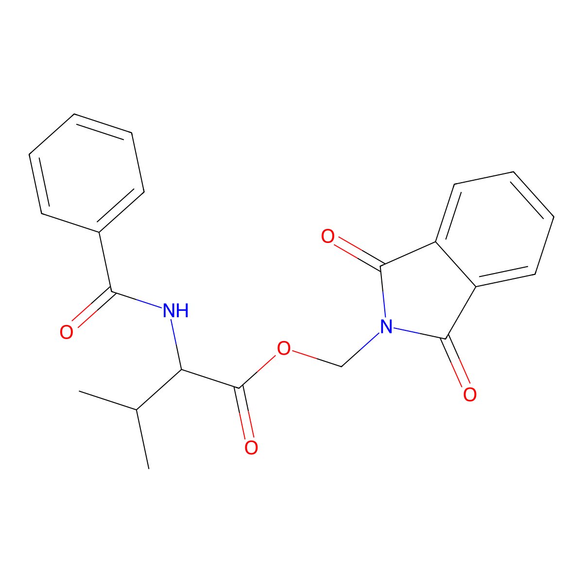 (1,3-dioxo-1,3-dihydro-2H-isoindol-2-yl)methyl N-(phenylcarbonyl)valinate molecular structure, CAS 1008069-93-9