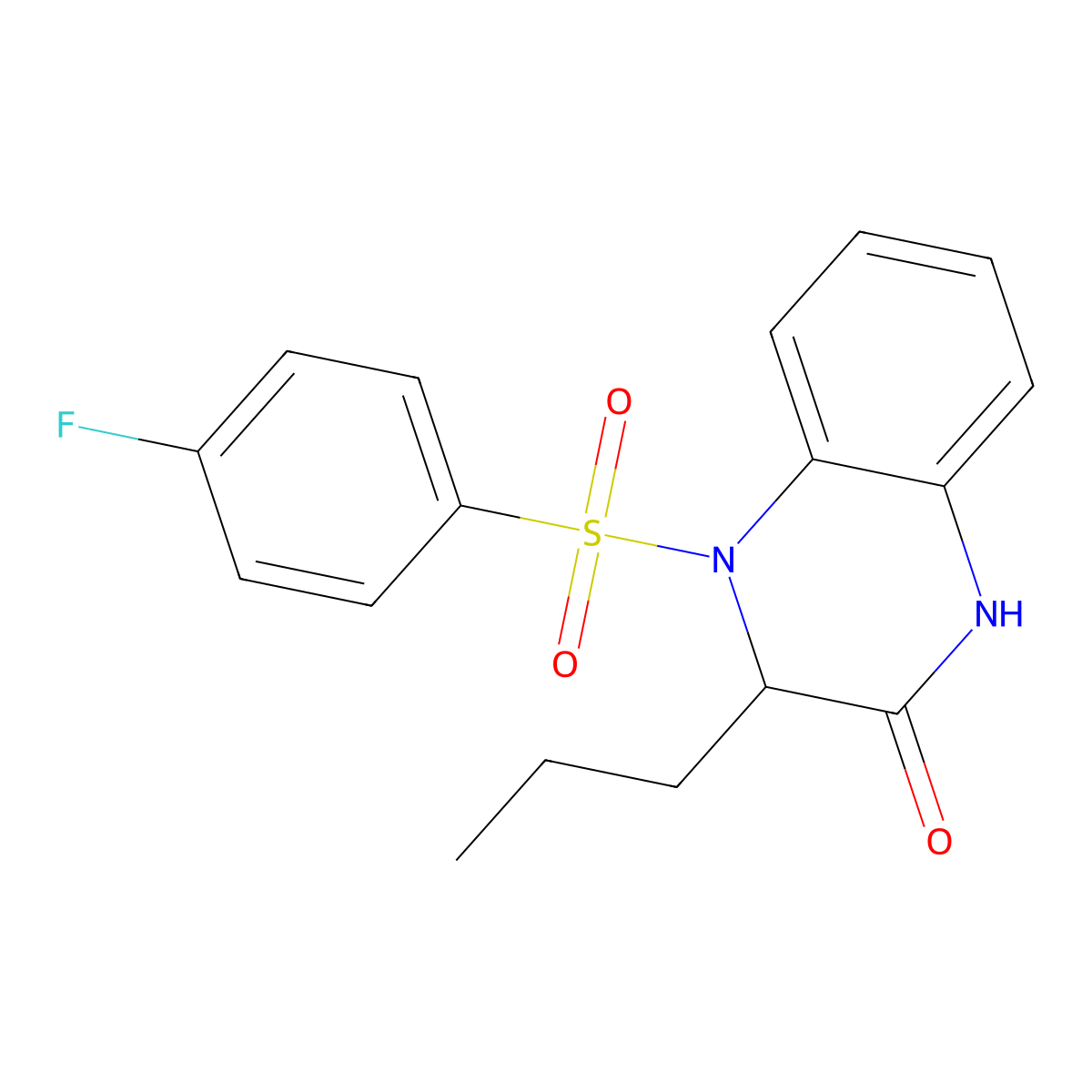 4-[(4-fluorophenyl)sulfonyl]-3-propyl-3,4-dihydro-2(1H)-quinoxalinone molecular structure, CAS 1008070-09-4
