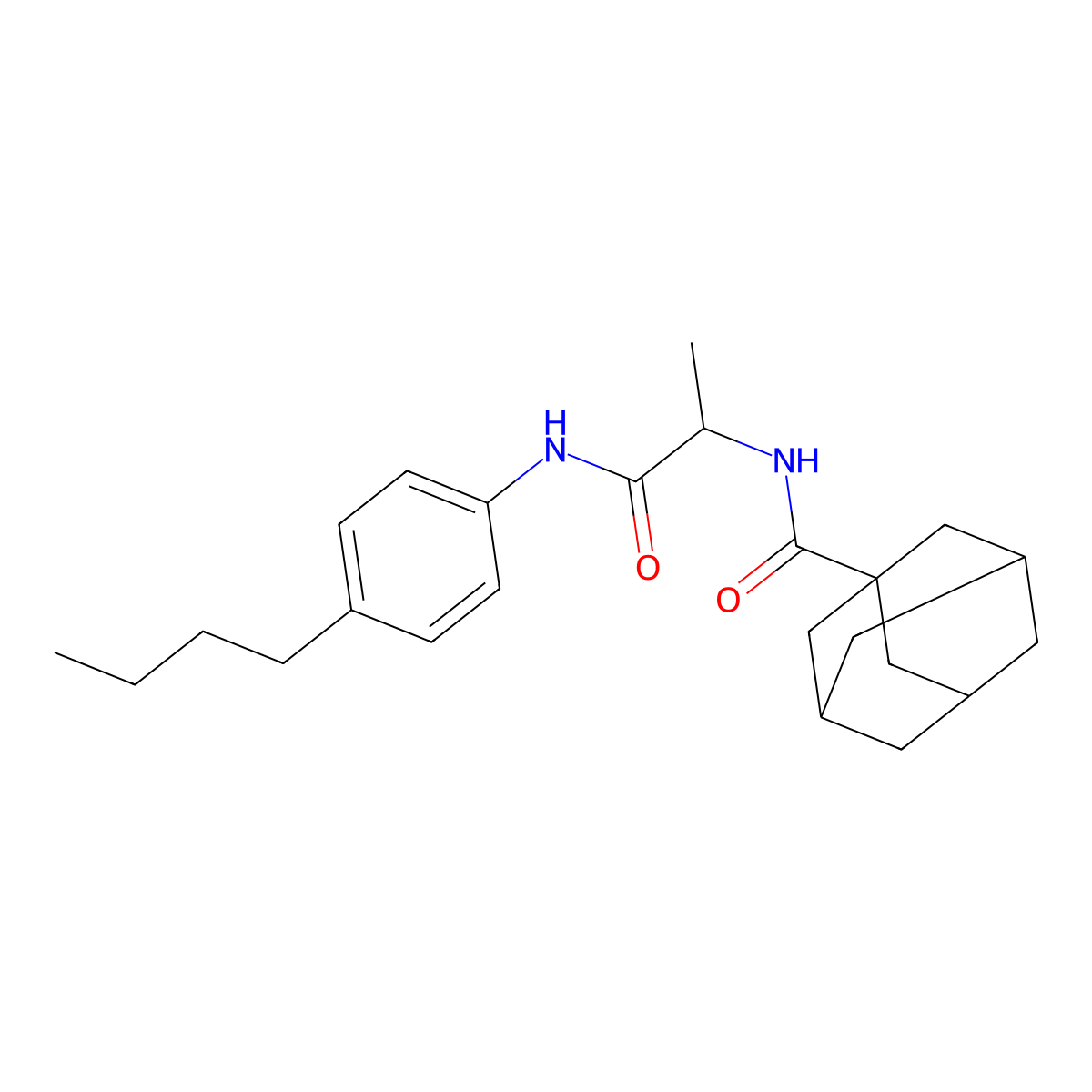 2-(adamantanylcarbonylamino)-N-(4-butylphenyl)propanamide molecular structure, CAS 1008071-91-7