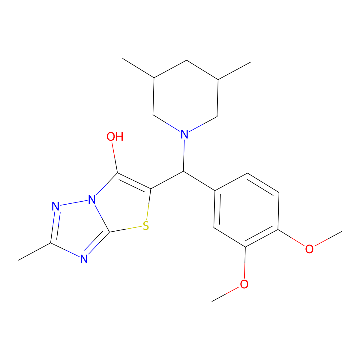 5-((3,4-Dimethoxyphenyl)(3,5-dimethylpiperidin-1-yl)methyl)-2-methylthiazolo[3,2-b][1,2,4]triazol-6-ol molecular structure, CAS 1008073-49-1