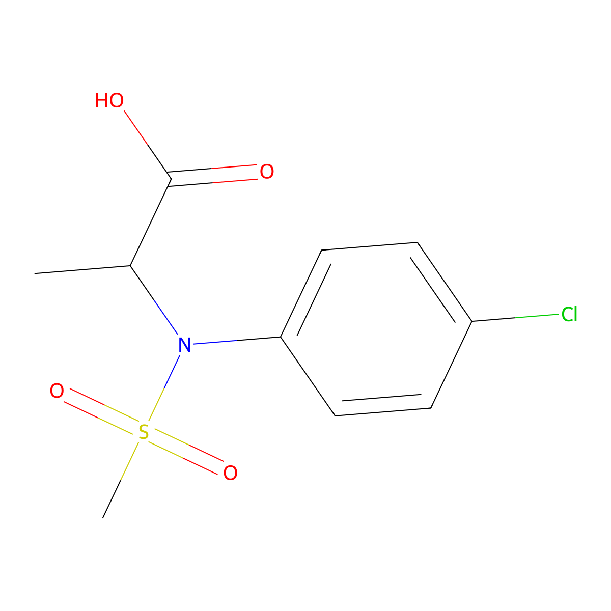 N-(4-Chlorophenyl)-N-(methylsulfonyl)alanine molecular structure, CAS 1008074-24-5