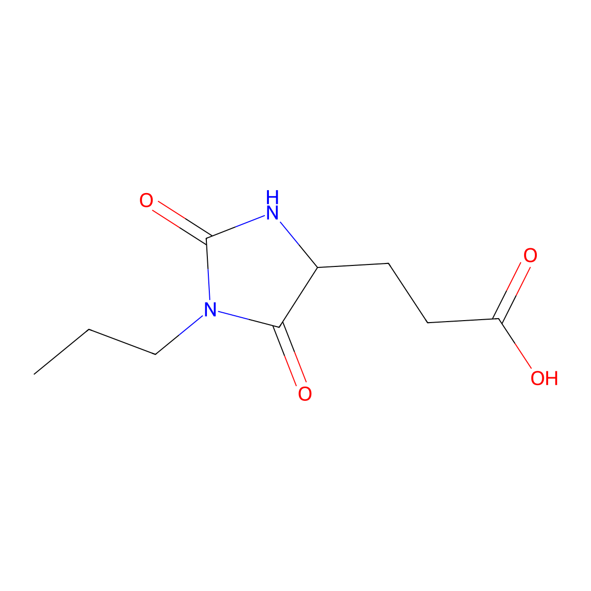 3-(2,5-Dioxo-1-propyl-imidazolidin-4-yl)-propionic acid molecular structure, CAS 1008075-32-8
