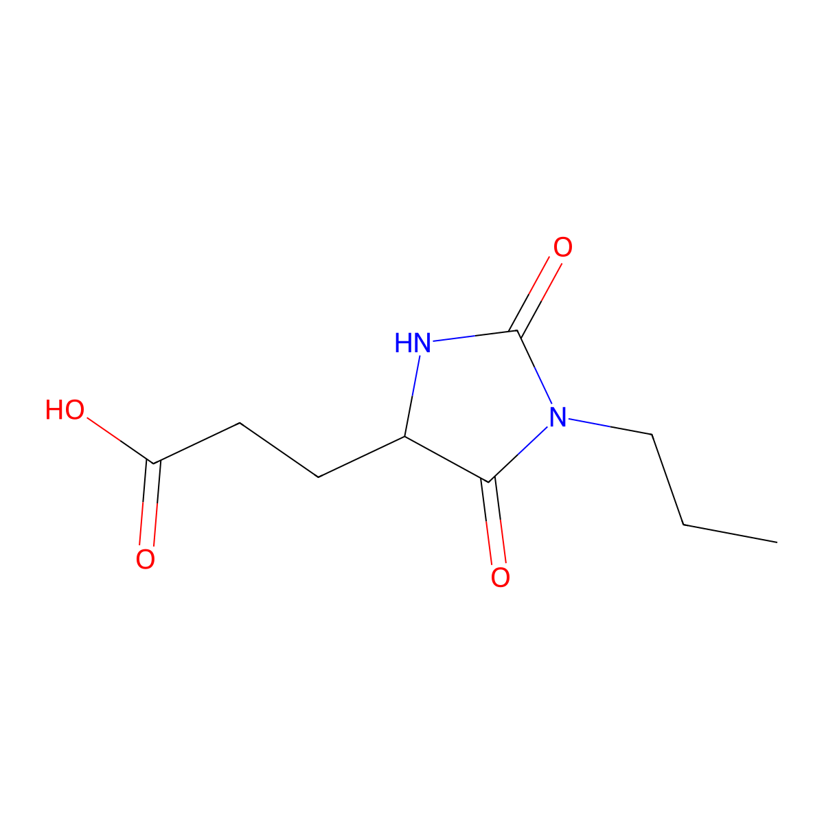 3-(2,5-Dioxo-1-propyl-imidazolidin-4-yl)-propionic acid molecular structure, CAS 1008075-32-8