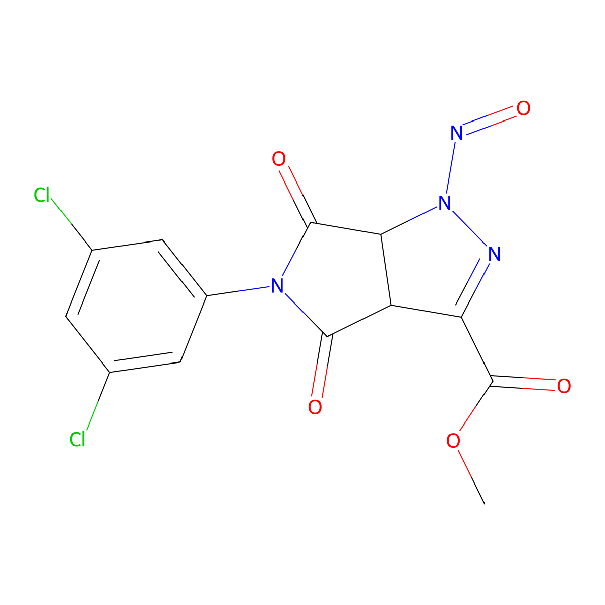 Methyl 5-(3,5-dichlorophenyl)-1-nitroso-4,6-dioxo-1,3a,4,5,6,6a-hexahydropyrrolo[3,4-c]pyrazole-3-carboxylate molecular structure, CAS 1008075-85-1