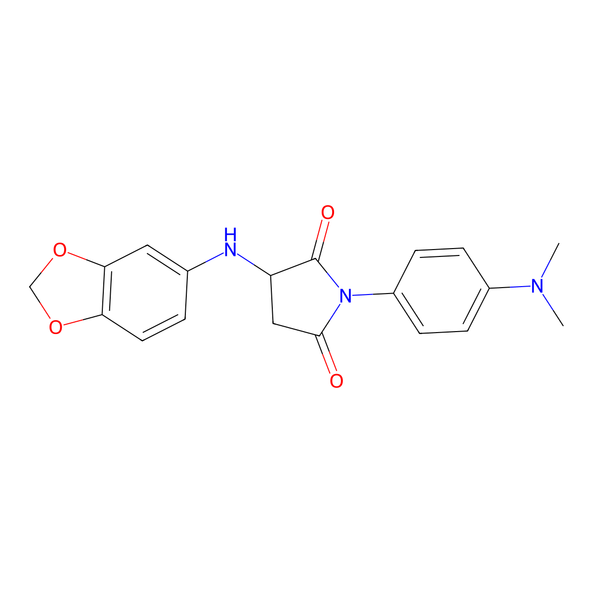 3-(1,3-Benzodioxol-5-ylamino)-1-[4-(dimethylamino)phenyl]pyrrolidine-2,5-dione molecular structure, CAS 1008077-20-0