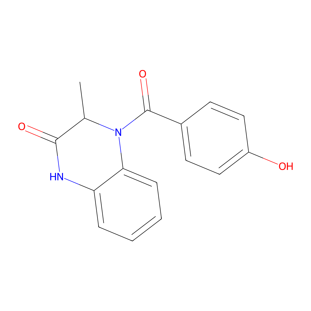 4-(4-hydroxybenzoyl)-3-methyl-3,4-dihydro-2(1H)-quinoxalinone molecular structure, CAS 1008077-37-9