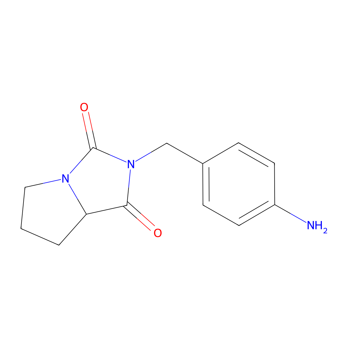2-(4-aminobenzyl)tetrahydro-1H-pyrrolo[1,2-c]imidazole-1,3(2H)-dione molecular structure, CAS 1008080-37-2