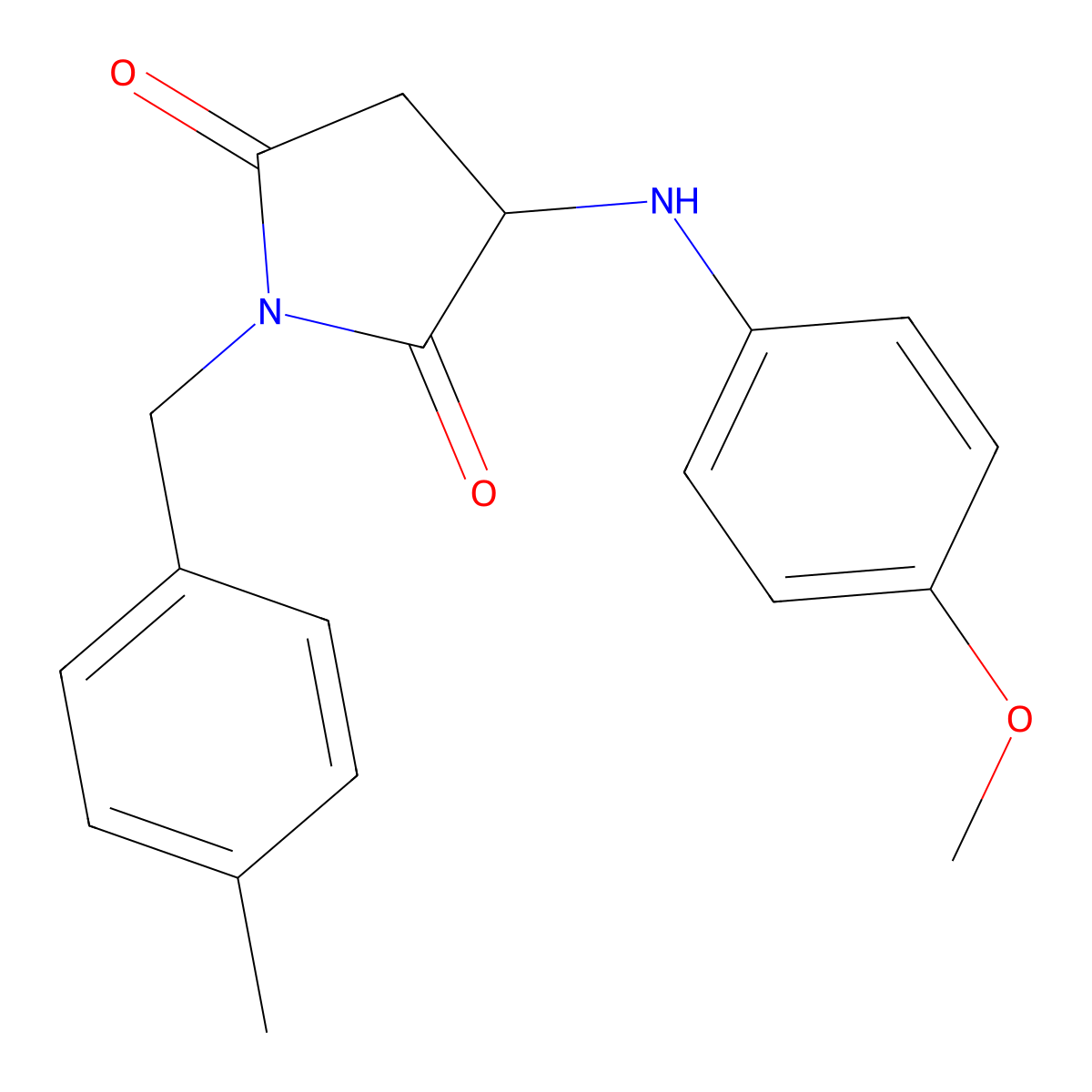 3-((4-Methoxyphenyl)amino)-1-(4-methylbenzyl)pyrrolidine-2,5-dione molecular structure, CAS 1008080-67-8