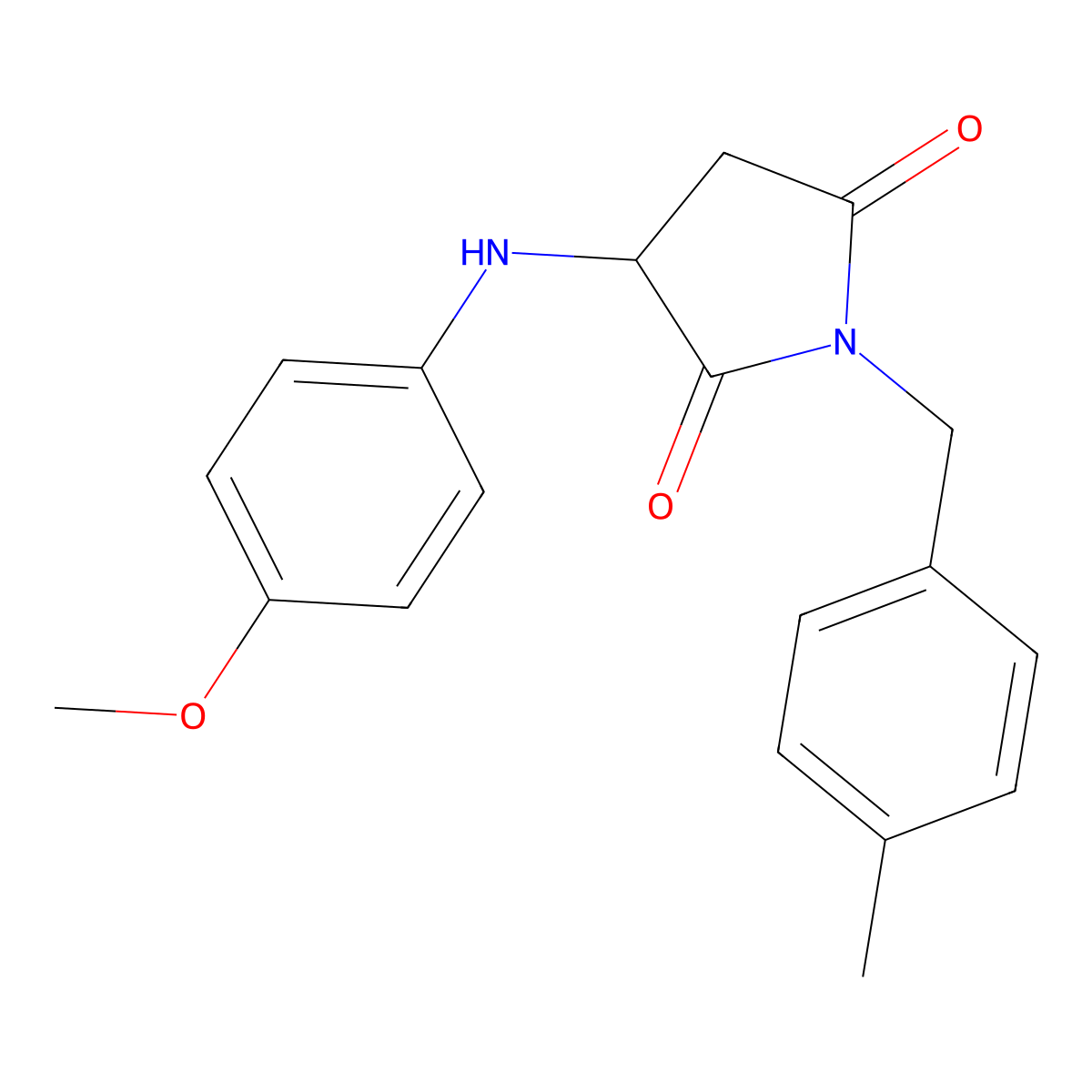 3-((4-Methoxyphenyl)amino)-1-(4-methylbenzyl)pyrrolidine-2,5-dione molecular structure, CAS 1008080-67-8