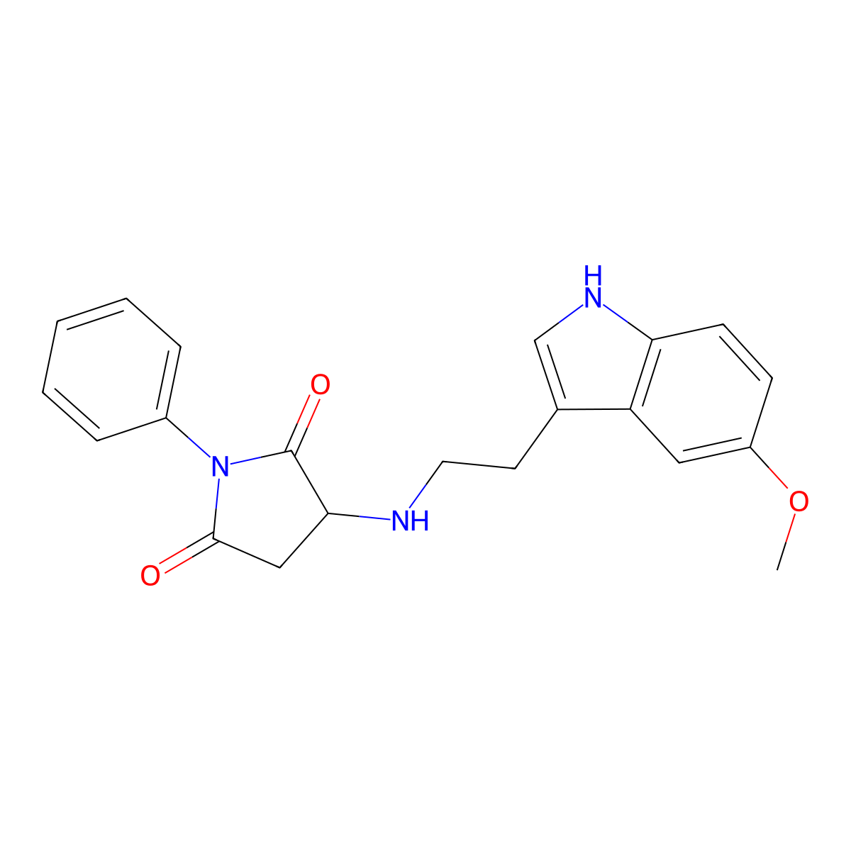 3-{[2-(5-methoxy-1H-indol-3-yl)ethyl]amino}-1-phenylpyrrolidine-2,5-dione molecular structure, CAS 1008081-81-9