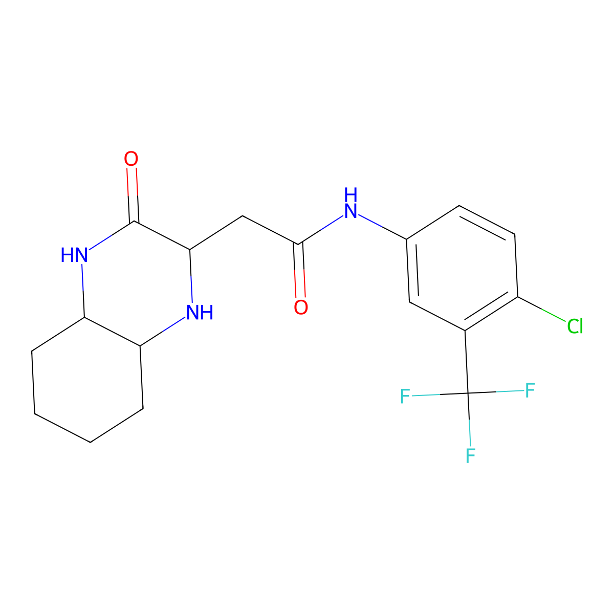 N-[4-chloro-3-(trifluoromethyl)phenyl]-2-(3-oxodecahydroquinoxalin-2-yl)acetamide molecular structure, CAS 1008086-27-8
