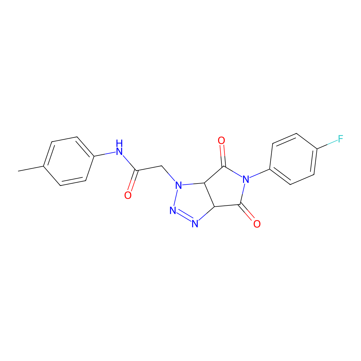 2-[5-(4-fluorophenyl)-4,6-dioxo-4,5,6,6a-tetrahydropyrrolo[3,4-d][1,2,3]triazol-1(3aH)-yl]-N-(4-methylphenyl)acetamide molecular structure, CAS 1008088-27-4