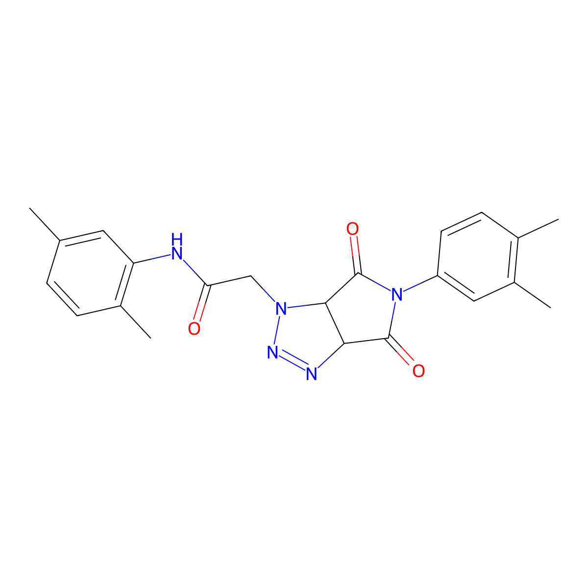 N-(2,5-dimethylphenyl)-2-[5-(3,4-dimethylphenyl)-4,6-dioxo-4,5,6,6a-tetrahydropyrrolo[3,4-d][1,2,3]triazol-1(3aH)-yl]acetamide molecular structure, CAS 1008088-30-9