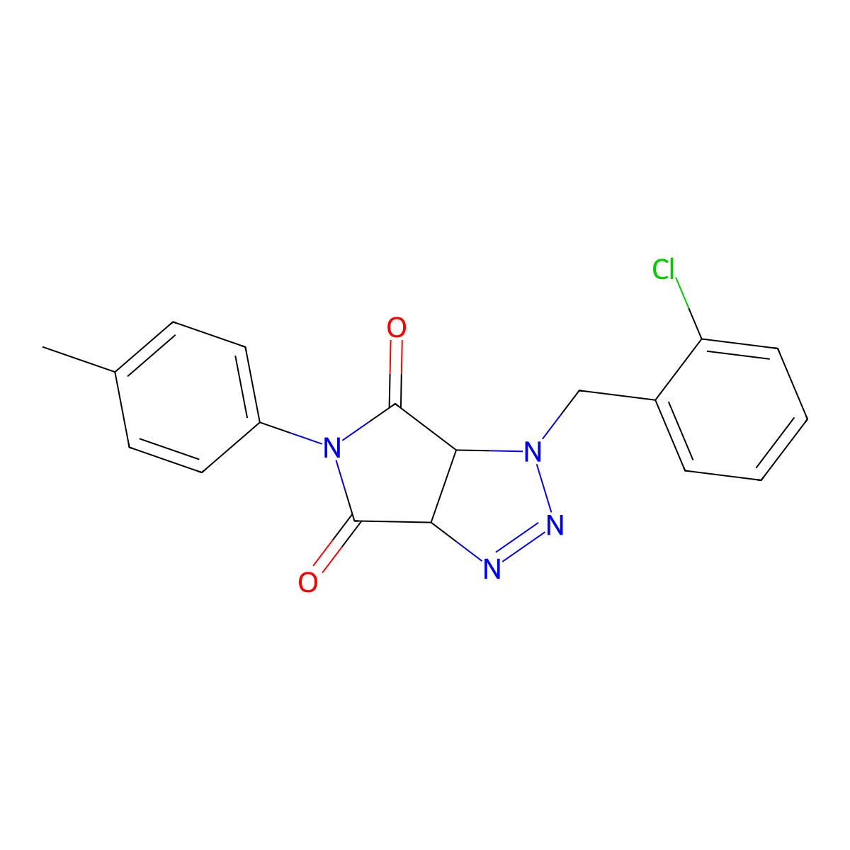 1-(2-chlorobenzyl)-5-(4-methylphenyl)-3a,6a-dihydropyrrolo[3,4-d][1,2,3]triazole-4,6(1H,5H)-dione molecular structure, CAS 1008089-31-3